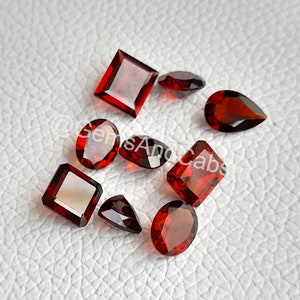 Faceted Garnet Gemstone, Garnet Cut Stone Lot, Mix Shape AAA Quality Garnet Gemstone, MM Size Garnet Cut Stone For Jewelry Making