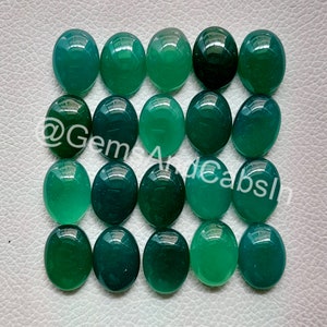 Green Onyx Oval Cabochon, Natural Green Onyx Gemstone, 13x18mm Onyx Oval Cabochon Lot, Wholesale Onyx Crystal Lot, For Jewelry Making Stone