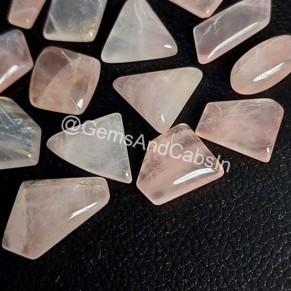 Rose Quartz Gemstone, Rose Quartz Fancy Shape Cabochon Lot, Natural Rose Quartz Fancy Shape Crystal Mix Sizes For Jewelry Making Stone