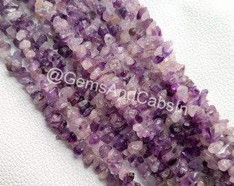 Amethyst Chip Beads, Wholesale Bulk Amethyst Chips Beads, Natural Amethyst Uncut Beads, 36" Amethyst Nuggets Crystal Beads For Jewelry