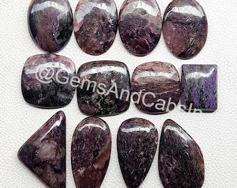 Natural Charoite Cabochon Lot, Loose Gemstone Crystals, Jewelry Making