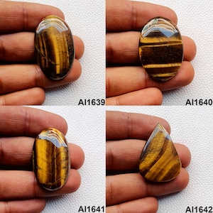 Tigers Eye Cabochon, Natural Tiger Eye Stone, Tiger's Eye Gemstone Tigers Eye Healing Crystal Stone, For Ring, Pendant, Jewelry Making Stone