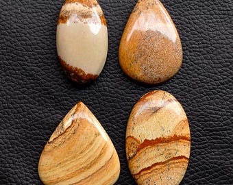 Polished Picture Jasper Cabochon, Natural Gemstone for Jewelry