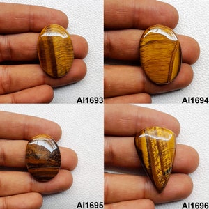 Natural Tiger Eye Stone, Tiger's Eye Gemstone, Tigers Eye Cabochon, Tigers Eye Healing Crystal For Ring, Pendant, Jewelry Making Stone