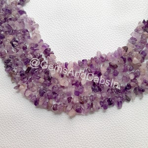 Wholesale Bulk Amethyst Chips Beads, Amethyst Chip Beads, Natural Amethyst Uncut Beads, 36&quot; Amethyst Nuggets Crystal Beads For Jewelry