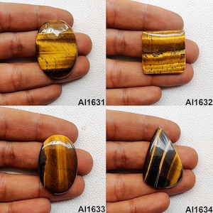 Natural Tiger Eye Stone, Loose Tigers Eye Cabochon, Tiger's Eye Gemstone, Tigers Eye Healing Crystal For Ring, Pendant, Jewelry Making Stone