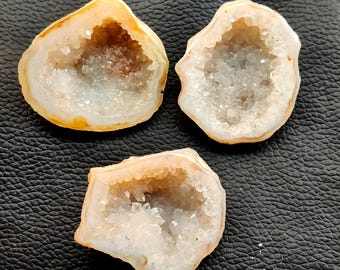 Brown Agate Druzy Slice, Polished Geode for Jewelry