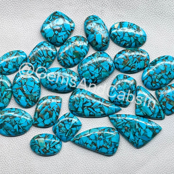 Copper Turquoise Gemstone, Wholesale Copper Turquoise Cabochon Lot, Natural Copper Turqoise Stone, For Jewelry Making Stone