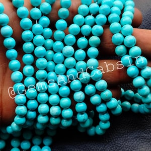 Turquoise Round Beads, 6mm to 12mm Loose Healing Beads, Natural Gemstone Crystal Beads, Wholesale Round Beads for DIY Jewelry Making Stone