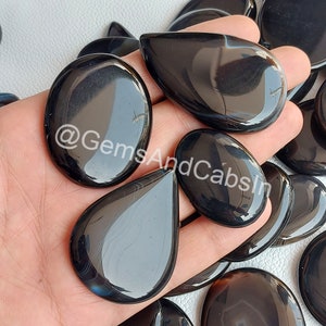 Black Onyx Big Gemstone, Wholesale Onyx Big Cabochon Lot, Natural Black Onyx Crystal, Mix Shape Onyx For Pendant, Jewelry Making Stone