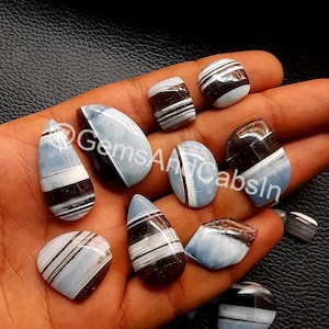 Blue Opal Cabochon, Blue Opal Gemstone, Mix Shape Blue Opal Loose Stone, Natural Blue Opal Crystal Stone For DIY Jewelry Making Stone