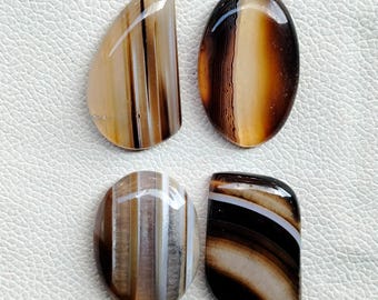 Natural Banded Agate Cabochon, AAA Grade Gemstone