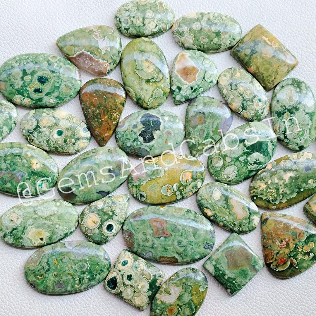 Pyroclastic Rhyolite Green Green Rhyolite Cabochon Lot, Loose Gemstone Mix, Jewelry Making - Etsy
