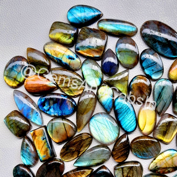 Labradorite Gemstone, Natural LABRADORITE CABOCHON, Multifire wholesale Labradorite AAA quality Mix Size Stone lot For Jewelry Making Stone