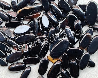 Natural Black Onyx Oval Cabochon, Wholesale Healing Crystal Gemstone Lot