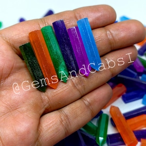 Matita di giada colorata, punte di cristallo di giada miste per gioielli fai da te