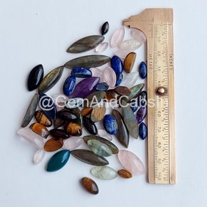 Natural Mixed Cabochon, Wholesale Mix Marquise Shape Lot, Loose Smaller Size Gemstone, Healing Crystal Gemstone Jewelry Making Stone Supply