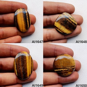Natural Tiger Eye Stone, Tiger's Eye Gemstone, Tigers Eye Cabochon,  Tigers Eye Healing Crystal For Ring, Pendant, Jewelry Making Stone