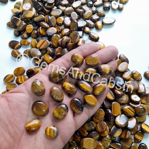 Tiger&#39;s Eye Oval Crystal, Tiger Eye Gemstone, Natural Tigers Eye Cabochon Wholesale Lot Tiger Eye Loose Stone Use For Jewelry Making Stone
