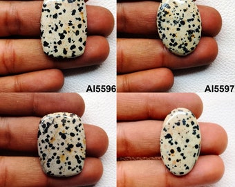 Dalmatian Jasper Cabochon, Dalmatian Jasper Gemstone, Natural Dalmatian Jasper Loose Stone For DIY Jewelry Making Stone
