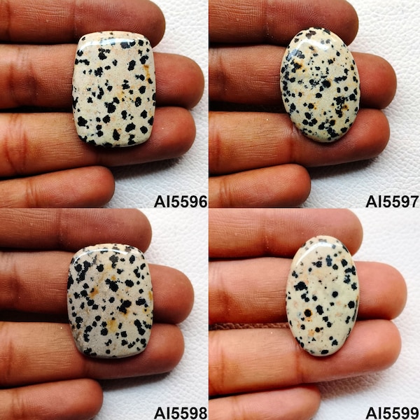 Dalmatian Jasper Cabochon, Dalmatian Jasper Gemstone, Natural Dalmatian Jasper Loose Stone For DIY Jewelry Making Stone