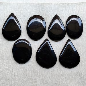 Black Onyx Cabochon, Black Onyx Loose Gemstone, Natural Black Onyx Stone, Black Onyx Healing Crystal For Pendant, Jewelry Stone
