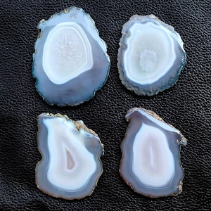 Banded Agate Slice, White Agate Slice Gemstone, Natural Agate Slice Stone,  Geode Slice, Agate Polished Slice, Wire Wrap Jewelry Stone