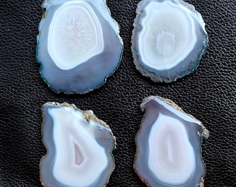 Banded Agate Slice, Polished Freeform Gemstone