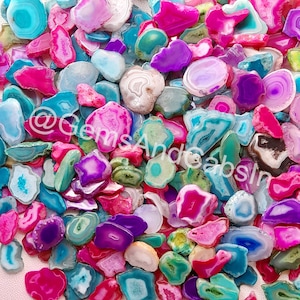 Wholesale Agate Crystal Slice, Bulk Agate Crystal, Colorful Agate Slice Druzy Gemstone, Geode Polished Agate Slabs for Wirewrap Jewelry