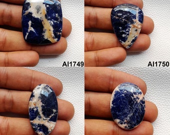 Sodalite Cabochon, Sodalite Gemstone, Natural Sodalite Stone, AAA Grade Sodalite Healing Crystal For Ring, Pendant, Jewelry Making Stone