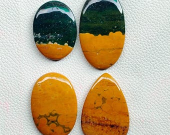 Polished Ocean Jasper Cabochon, Flatback Gemstone, Jewelry Making