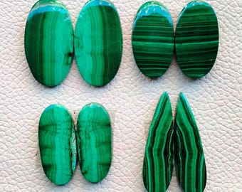 Natürliche Malachit Edelstein Cabochon Paare, Schmuckstein