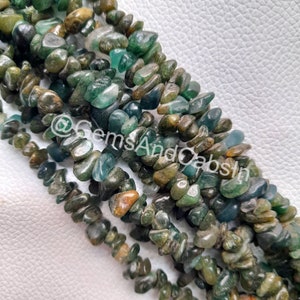 Green Jade Chip Beads, Wholesale Bulk Green Jade Chips Beads, Natural Green Jade Uncut Beads, 36&quot; Green Jade Nuggets Beads For Jewelry