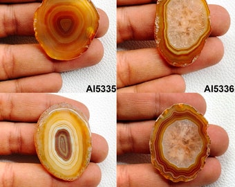 Loose Banded Agate Slice, Brown Agate Slice Gemstone, Geode Slice, Agate Polished Slice, Natural Agate Slice Stone, Wire Wrap Jewelry Stone