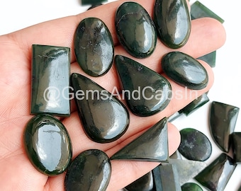 Nephrite Jade Cabochon Lot, Natural Healing Crystal Stone, Jewelry Making