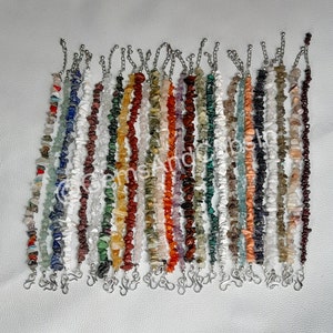 Natural Mix Uncut Beads Bracelets, Natural Chip Beads Bracelets, Adjustable Nuggets Crystal Bracelets, Wholesale Bulk Chips Beads Bracelet