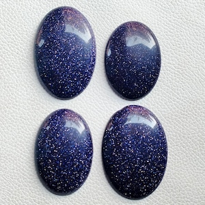 Blue Goldstone Cabochon, Blue Goldstone Gemstone, Blue Goldstone Healing Crystal For Ring, Pendant, DIY Jewelry Making Stone