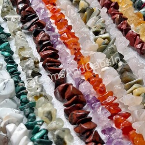 Armband met ongeslepen edelsteen, verstelbare nuggetkralen
