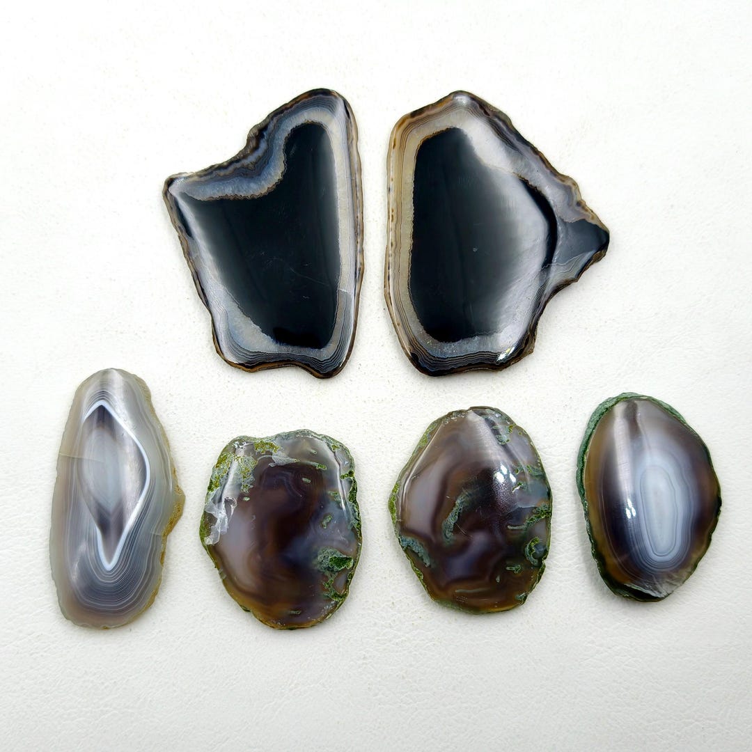 Banded Agate Slice, Polished Geode Slab, Natural Home Decor - Etsy