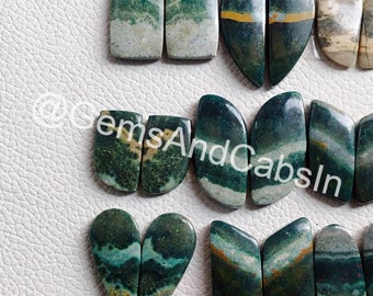 Ocean Jasper Cabochon Matching Pair, Earring Jewelry Stone