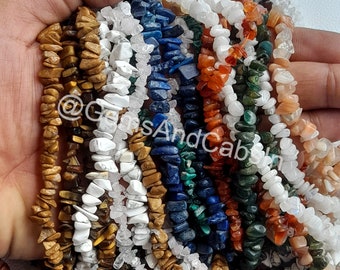 Natural Mix Chips Uncut Beads, Loose Mix Chip Beads, 36&quot; Nuggets Crystal Beads, Wholesale Bulk Chips Beads For DIY Jewelry Making Stone