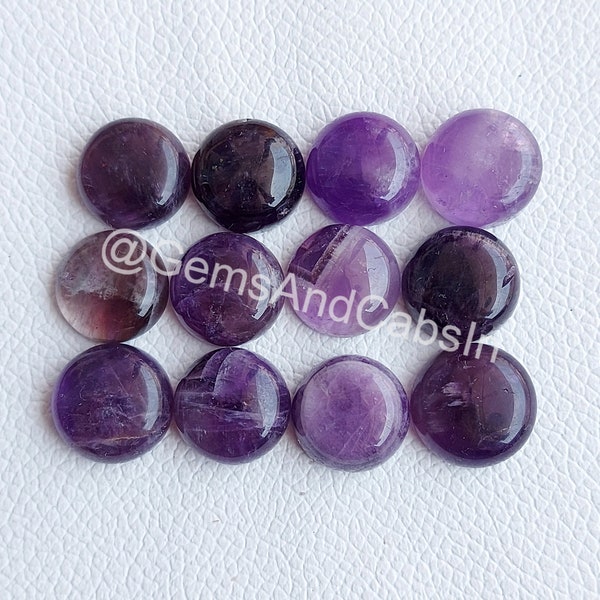 Amethyst Round Gemstone, Natural Amethyst Cabochon Lot, Wholesale Amethyst Round Lot, Amethyst Crystal Stone For Jewelry Making Stone