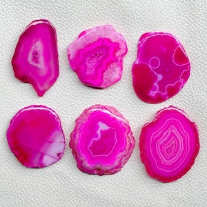 Natural Dyed Agate Slice Stone, Banded Agate Slice, Geode Slice, Pink Agate Slice Gemstone, Agate Polished Slice For WireWrap Jewelry Stones