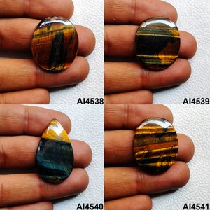 Tigers Eye Crystal Stone, Tiger's Eye Gemstone, Multi Tigers Eye Cabochon,  Natural Tiger Eye Stone For Ring, Pendant, Jewelry Making Stone