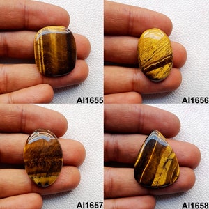 Natural Tiger Eye Stone, Loose Tigers Eye Cabochon, Tiger's Eye Gemstone, Tigers Eye Healing Crystal For Ring, Pendant, Jewelry Making Stone