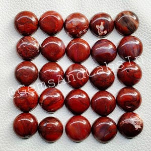 Red Jasper Gemstone, Natural Jasper Round Cabochon Lot, Wholesale Red Jasper 16MM Round Crystal Stone For Pendant, Ring Jewelry Making Stone