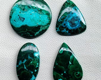 Cabujón de crisocola de malaquita, piedra preciosa de grado AAA