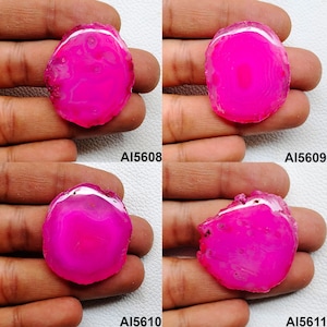 Pink Banded Agate Slice, Agate Slice Gemstone, Geode Slice, Natural Dyed Agate Slice Stone, Agate Polished Slice For WireWrap Jewelry Stones
