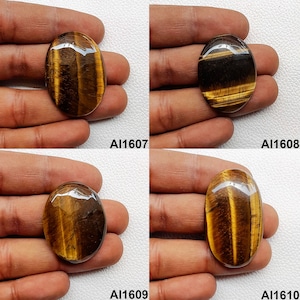Tiger's Eye Gemstone, Tigers Eye Crystal Stone, Tigers Eye Cabochon,  Natural Tiger Eye Stone For Ring, Pendant, Jewelry Making Stone