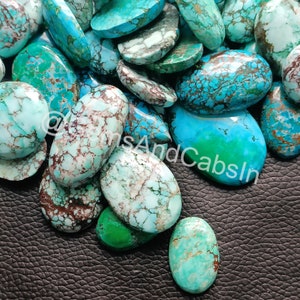 Blue Wild Horse Turquoise Gemstone, Natural Wild Horse Turqoise Stone, Dyed Wild Horse Turquoise Cabochon Lot For Jewelry Making Stone
